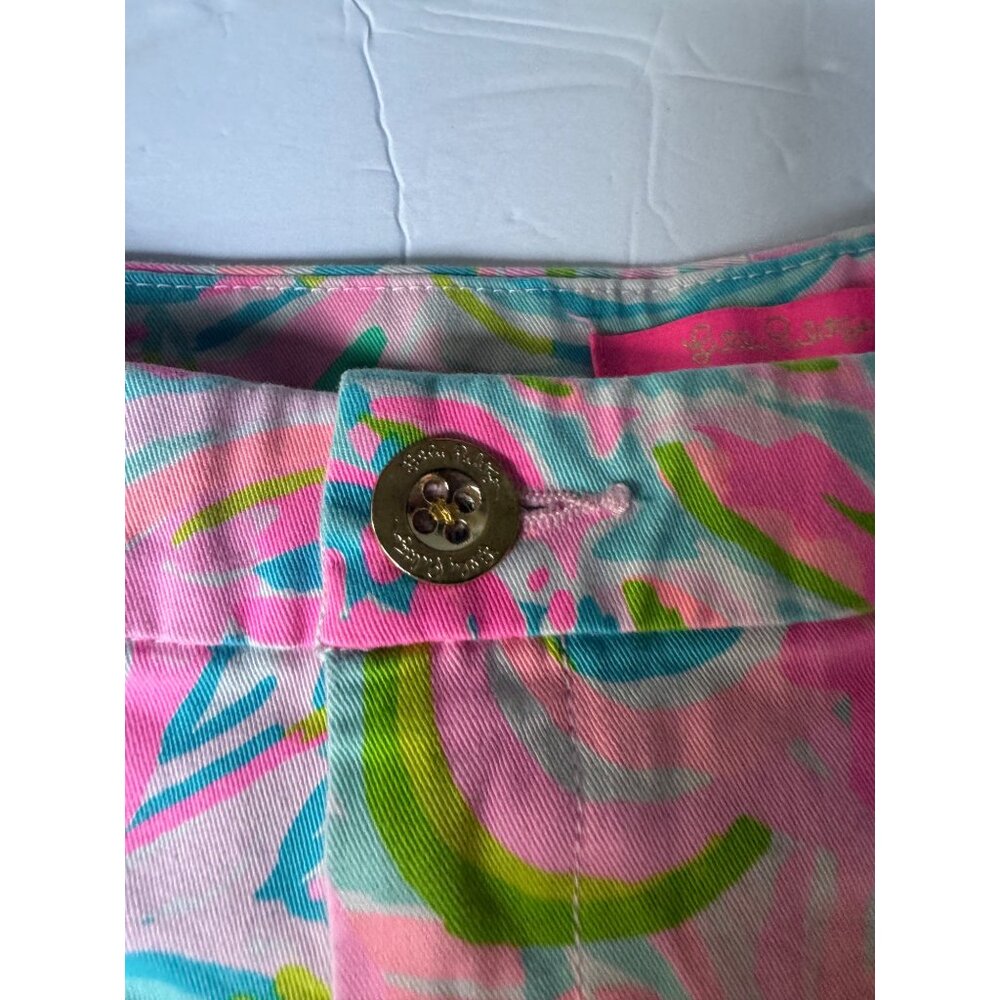 Lilly Pulitzer Womens Size 6 Tropical Print Scalloped Hem Shorts - Picture 2 of 6